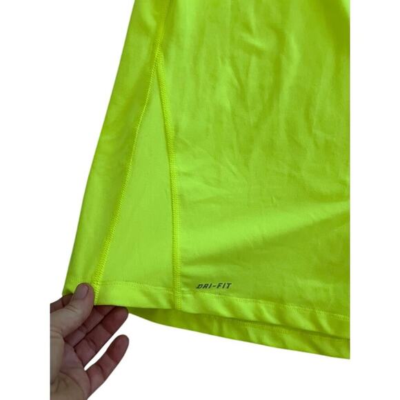 Bright yellow neon Nike Pro Dri Fit long sleeve athletic top size small 3/4 zip - Picture 5 of 6